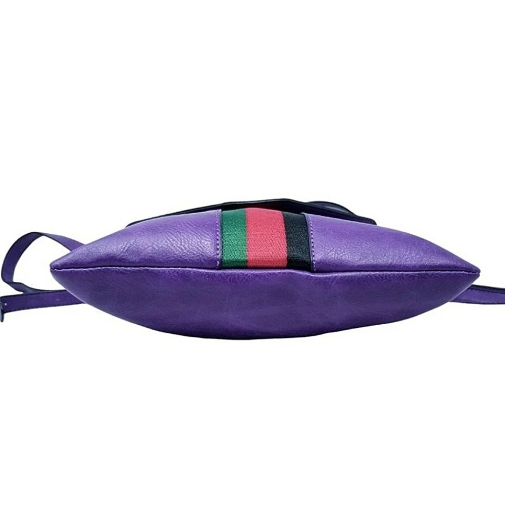 Purple Bee striped Crossbody Purse - Picture 5 of 8